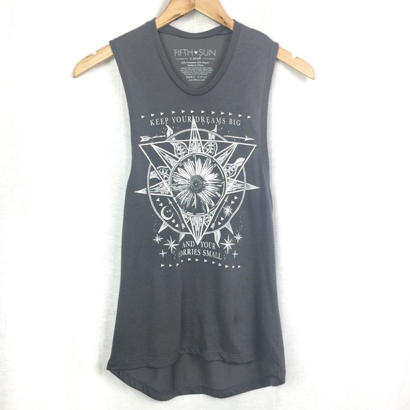 Fifth Sun Tops - Fifth Sun Jersey Knit Top XS Boho Graphic Tunic